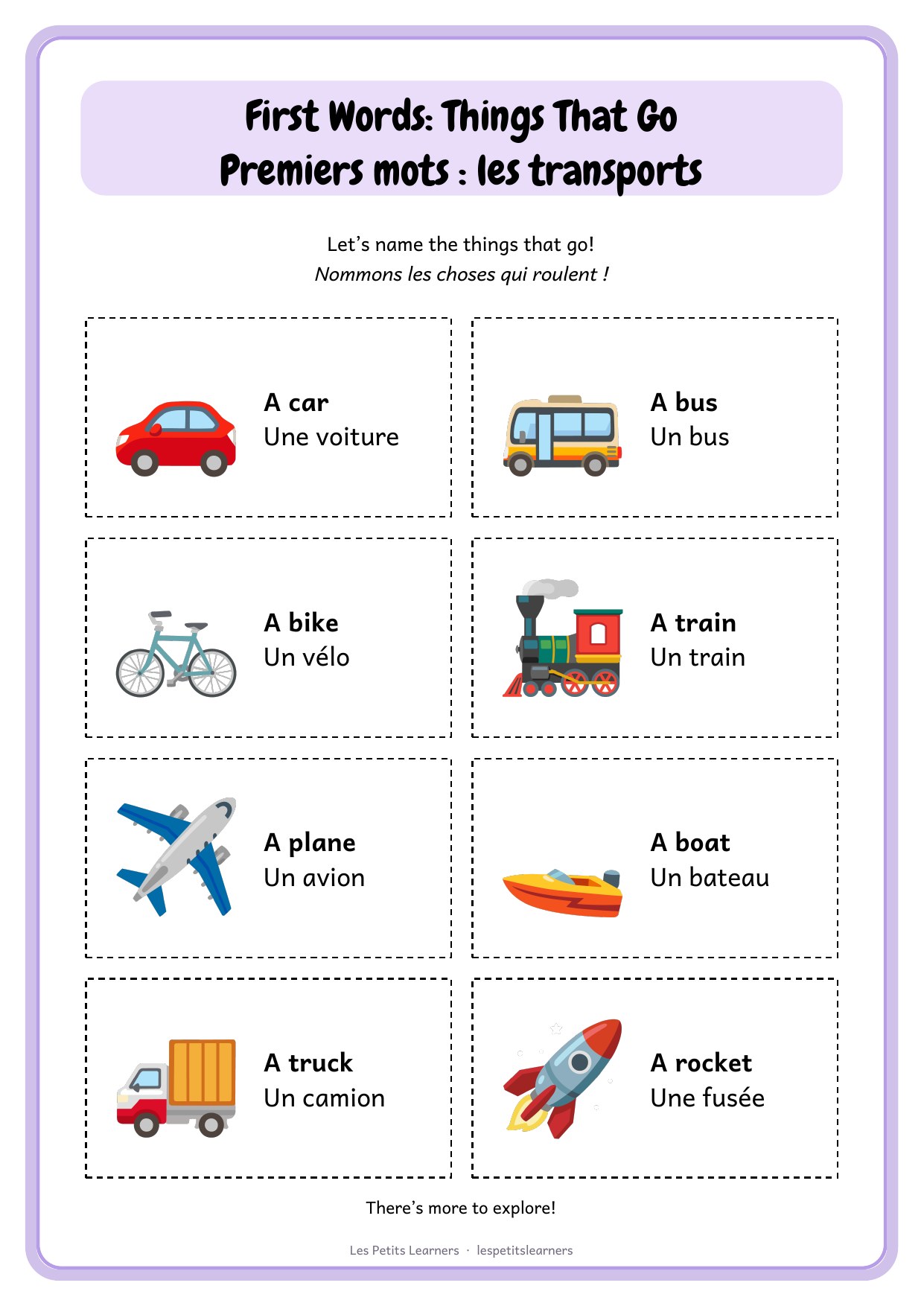 First Words: Things That Go