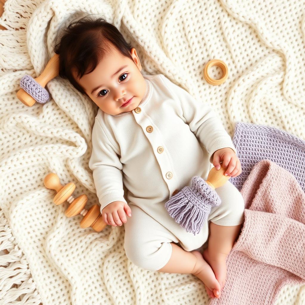 Sensory play with wooden rattles — soothing early bonds and gentle discovery.